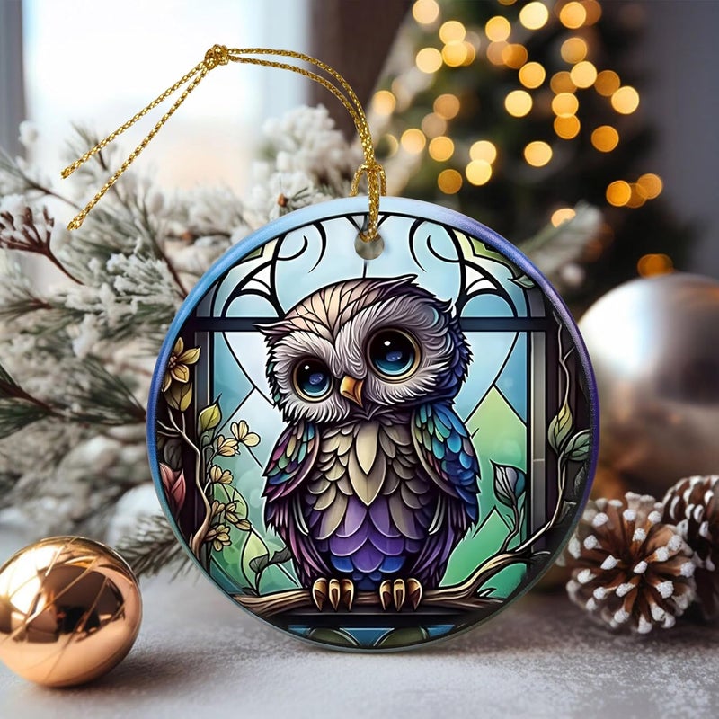 Touber Owl Christmas Ornament, Christmas Ornaments for Tree, Christmas Tree Decor, Holiday Ornament - Image 4